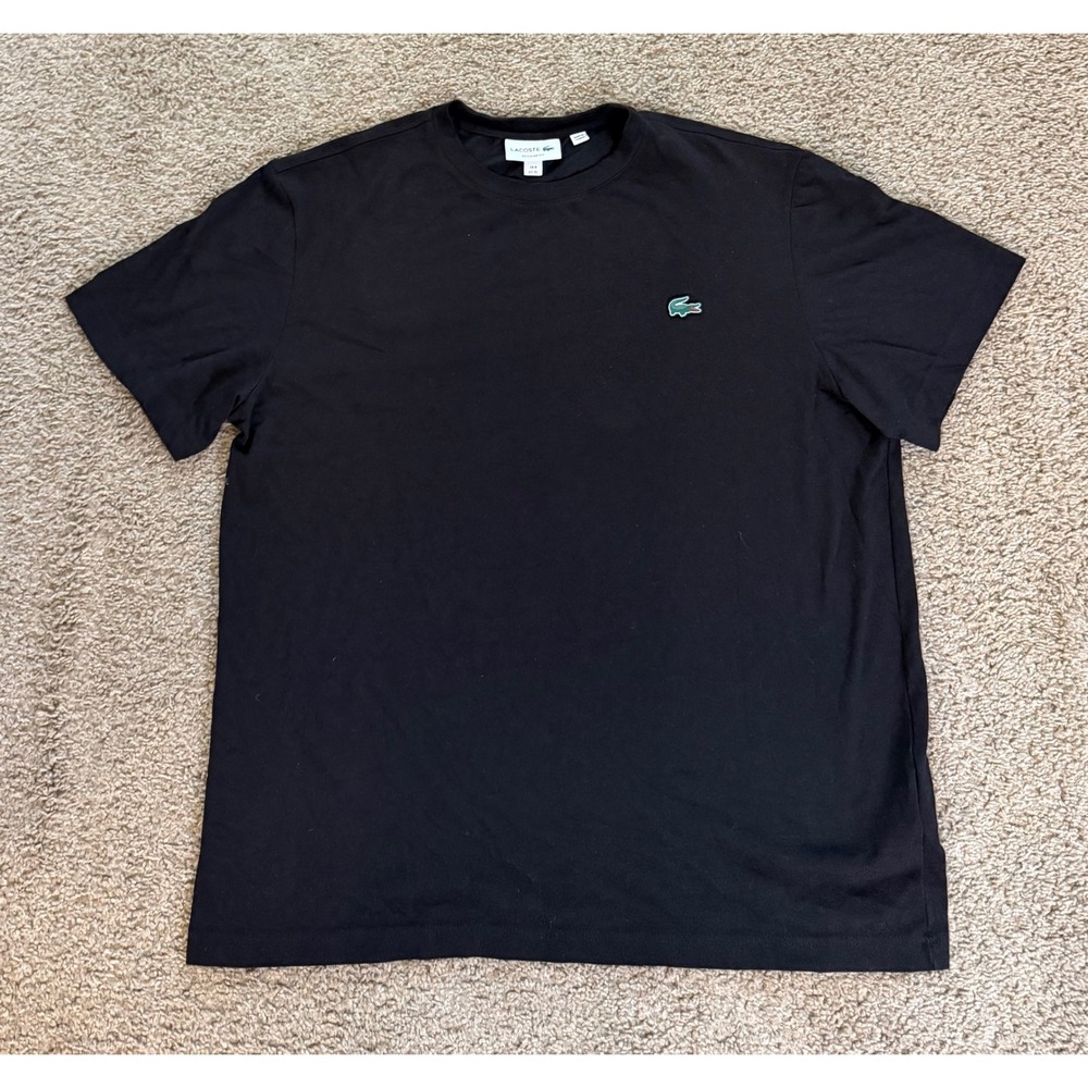 Lacoste Mens Regular Fit Black Short Sleeve T-Shirt TH5133-51 XL
